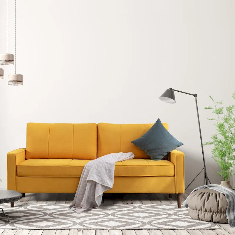 Convertible Sofa Couch with Cushioned Seat and Wooden Legs
