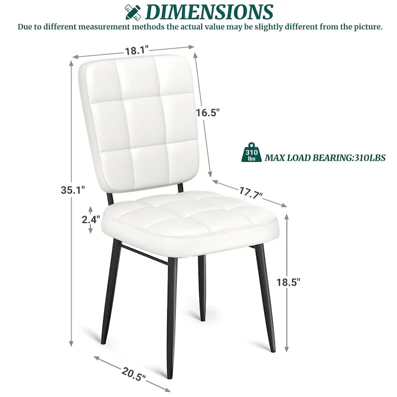Modern Dining Chairs Set of 2/4/6/8, Upholstered Kitchen Chairs with Thick Cushion for Dining Room