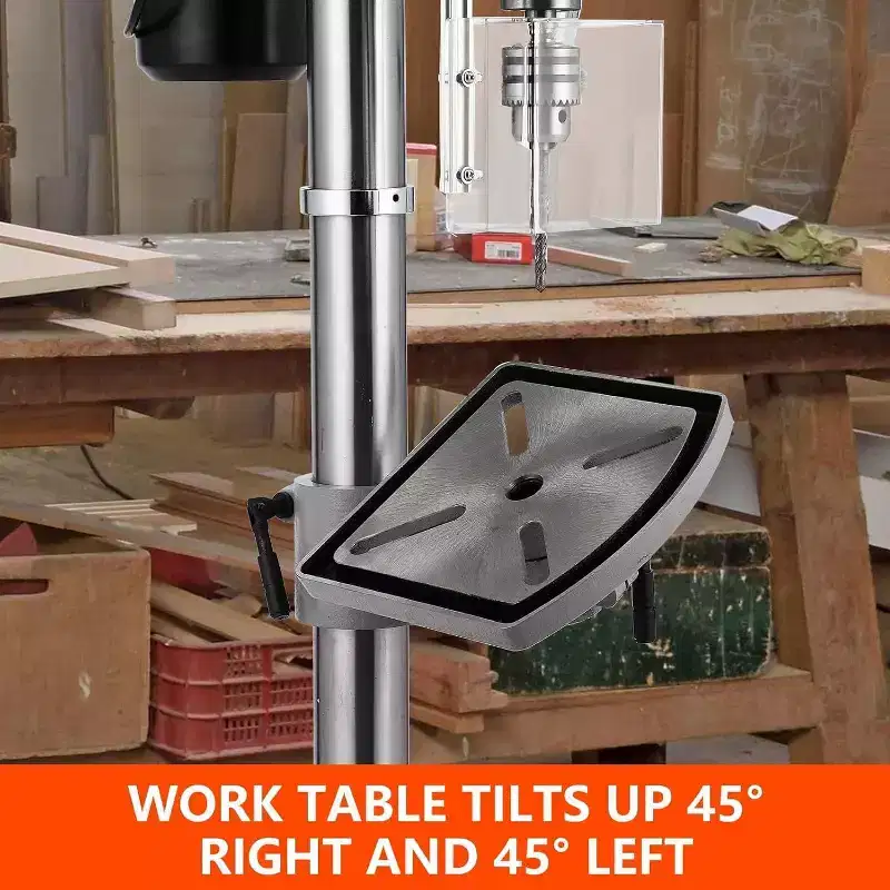 13 Benchtop Drill Press - 7.5A Motor, Variable Speed, Tilting Table
