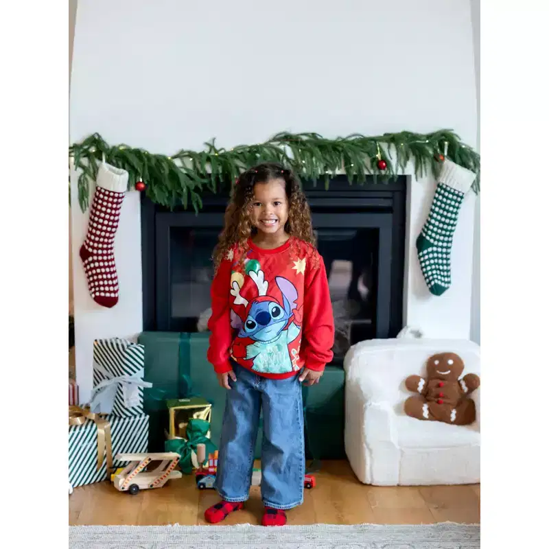 Disney Stitch Christmas Matching Family Sweatshirt Red