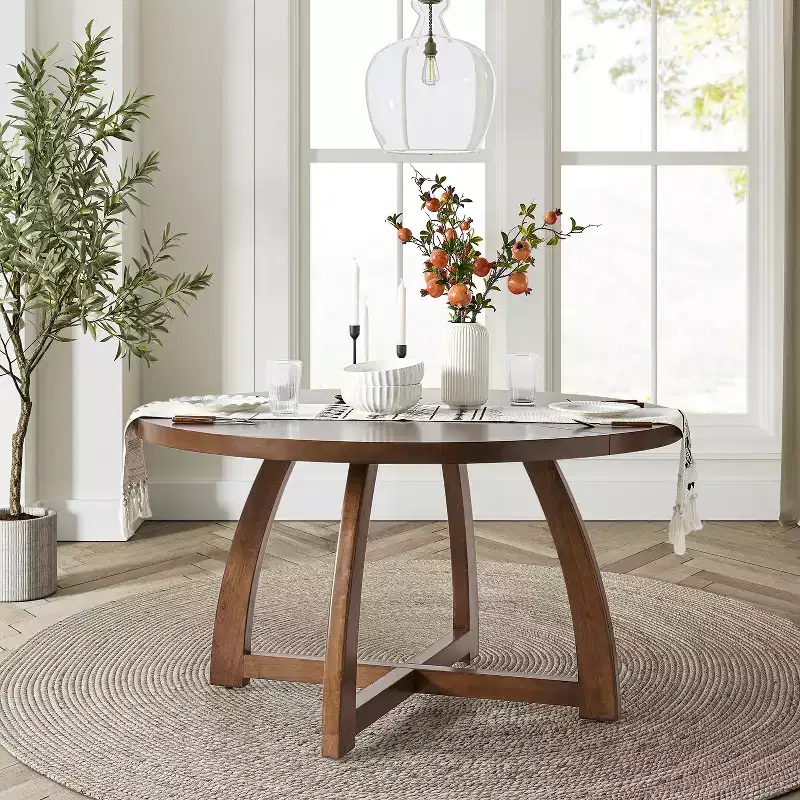 Nicola 54 Mid-century Modern Solid Wood Round Dining Table|HULALA HOME