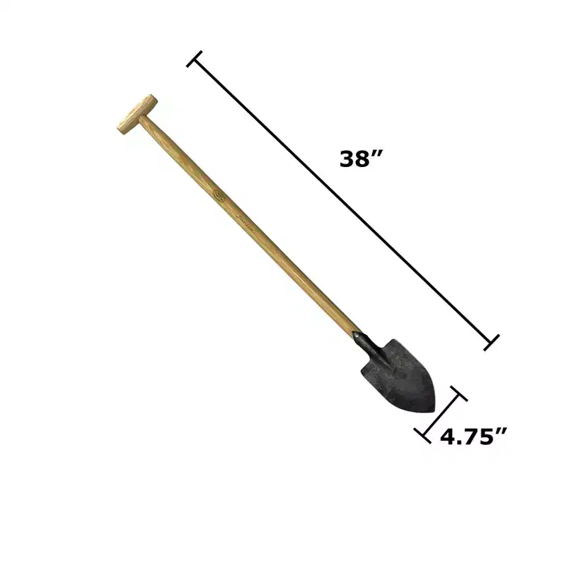 DeWit Junior Pointed Spade with T-Handle  Lightweight, Durable Gardening Tool