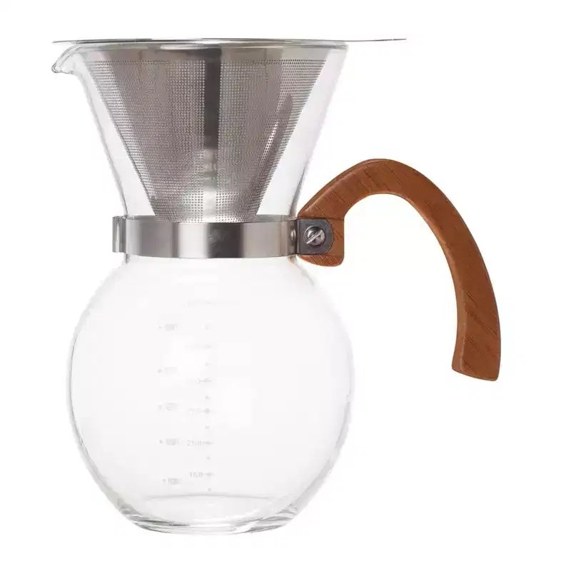 Harold Imports Pour-Over Coffee Maker Glass Carafe Stainless Steel Filter Scoop 22 Oz Capacity