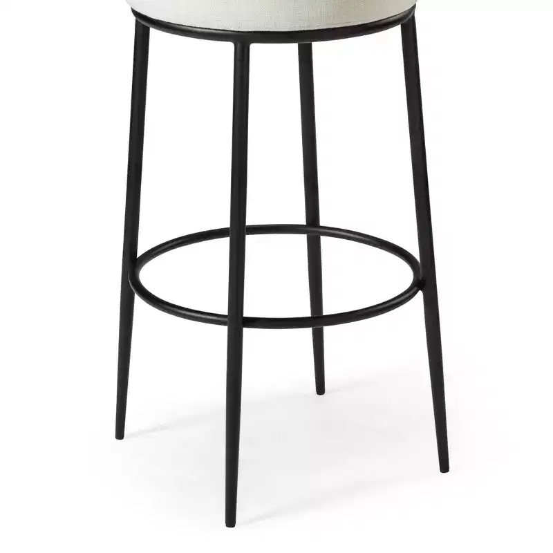 Maven Lane Stella Backless Metal Bar Stool with Fabric Upholstered Seat 31