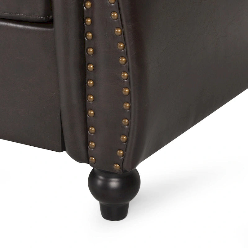 Tufted Chesterfield Faux Leather Sofa