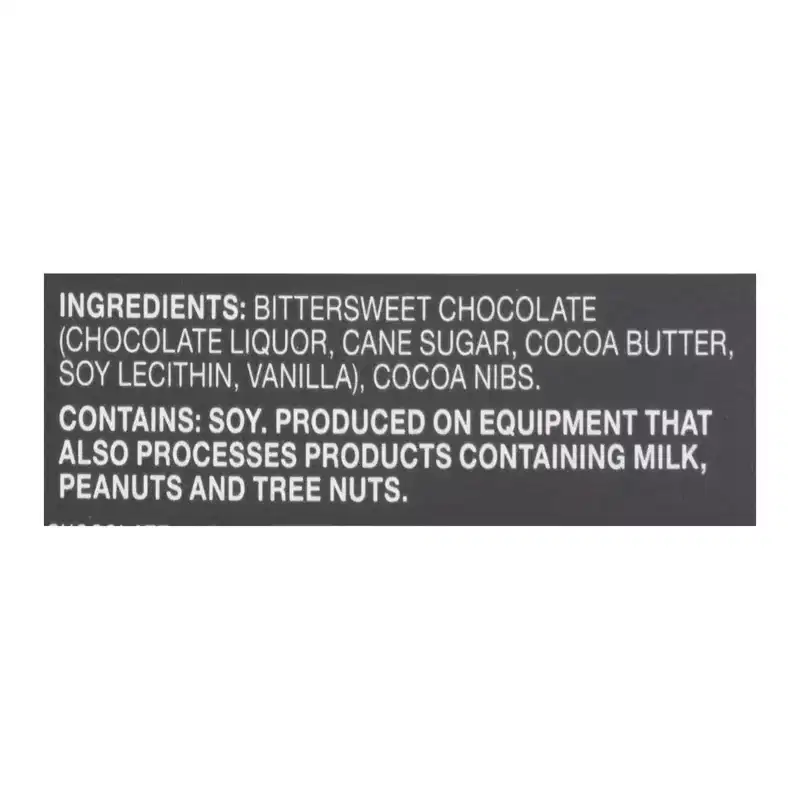 Endangered Species Natural Chocolate Bars - Dark Chocolate - 72 Percent Cocoa - Cacao Nibs - 3 oz Bars - Case of 12