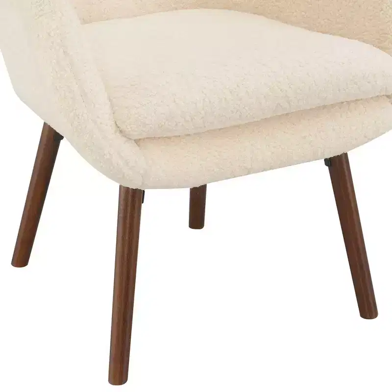 Breighton Home Take a Seat Charlotte Wingback Accent Armchair in Creme/Coffee Bean