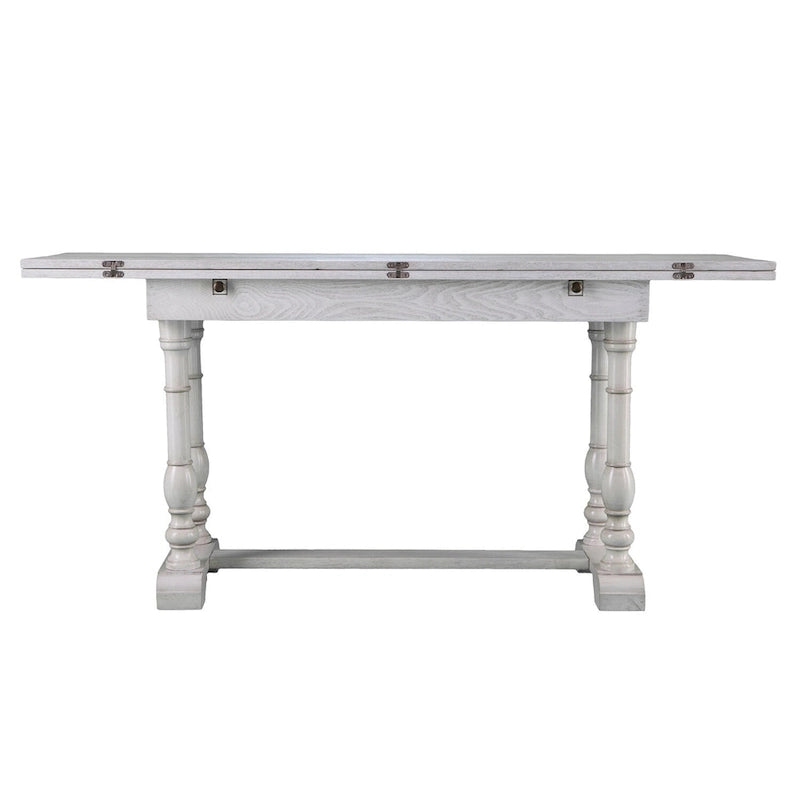 Farmhouse Drop Leaf Trestle Console to Dining Table
