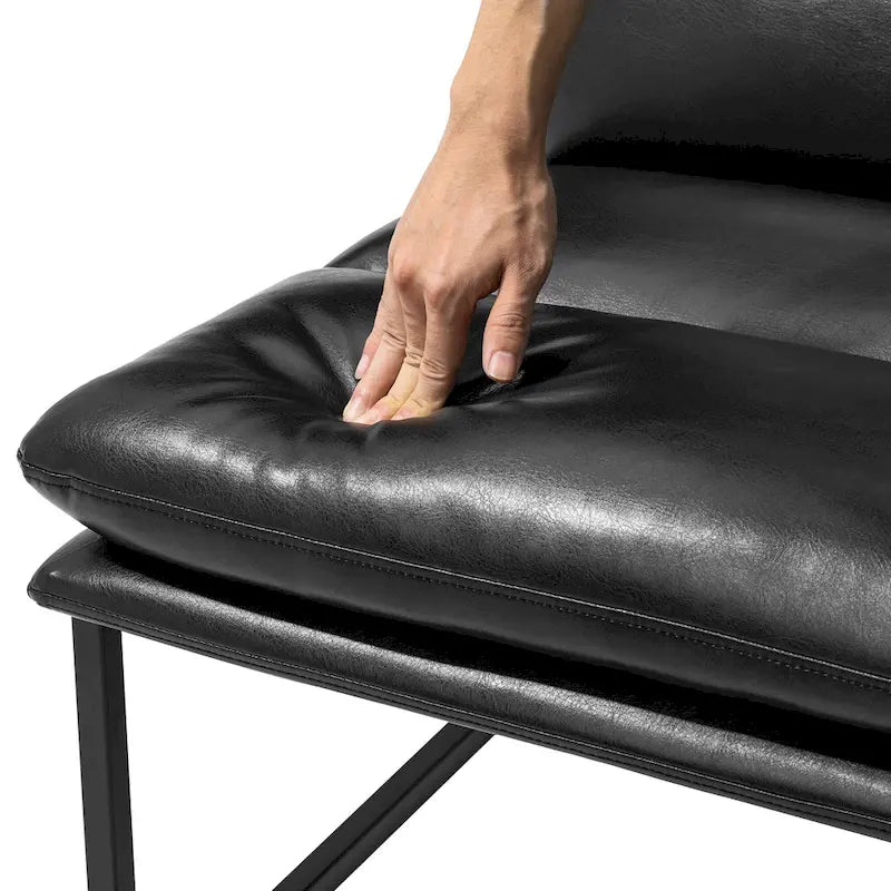 Modern Ergonomic PU Accent Armless Chair, 30.25 Inch Height