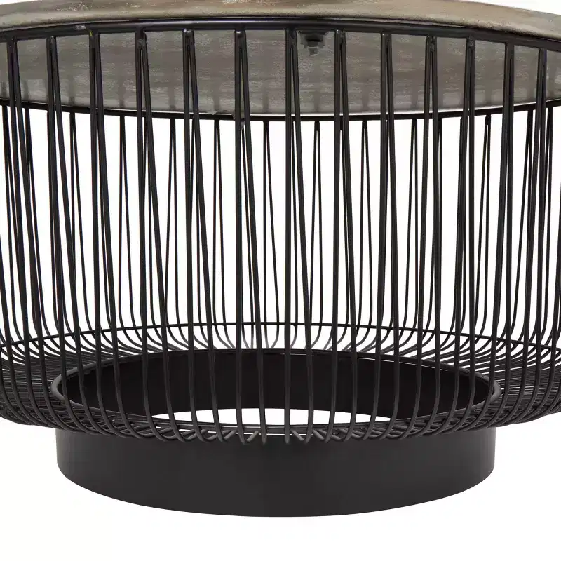 Olivia & May Metal Geometric Open Frame Wire Coffee Table