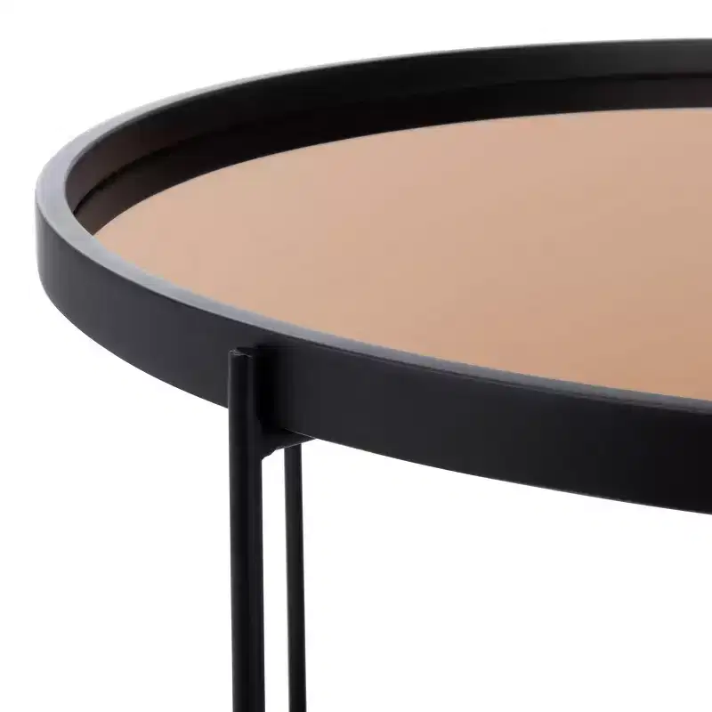 Ruby Tray Top Coffee Table - Rose Gold/Black - Safavieh