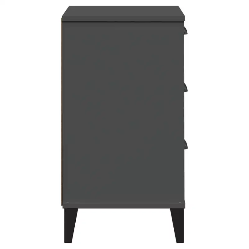vidaXL Bedside Cabinet Accent End Table Bedroom Furniture Engineered Wood - White Anthracite Gray