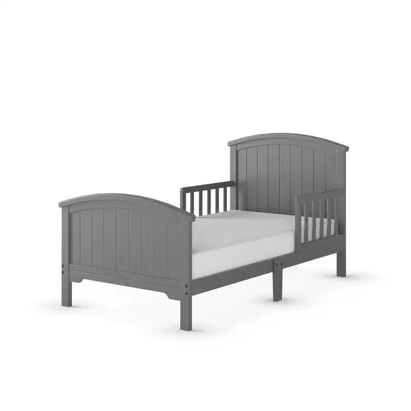 Child Craft Hampton Arch Top Toddler Bed for Kids with Guard Rails, Low to Ground Design, Made of Pinewood, Clean Lines Match Any Dcor