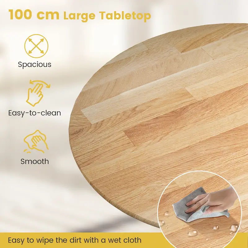 Costway Rustic Dining Table Wooden Dining Table with Round Tabletop & - See Details