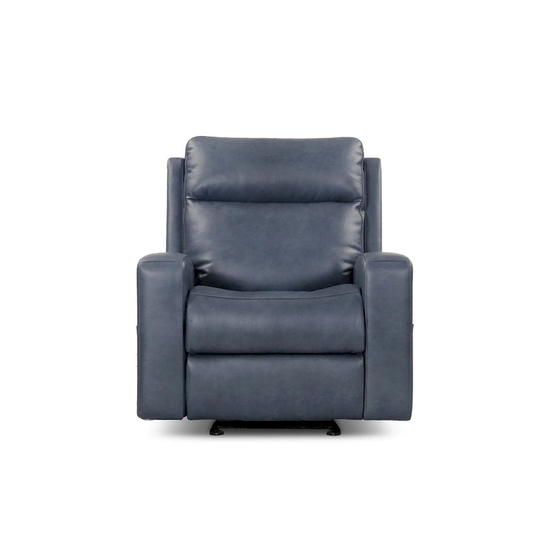 37 in. Top Grain Leather Power Glider Recliner with USB Charging and Adjustable Headrest
