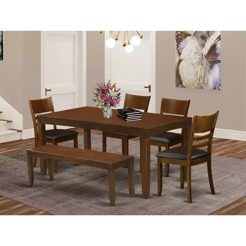 Rustic Dining Set - Table with Leaf & Chairs - Farmhouse Kitchen Table Set