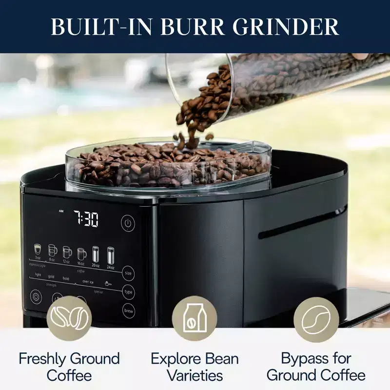 De'Longhi TrueBrew Automatic Coffee Maker with Bean Extract Technology - Black Matte