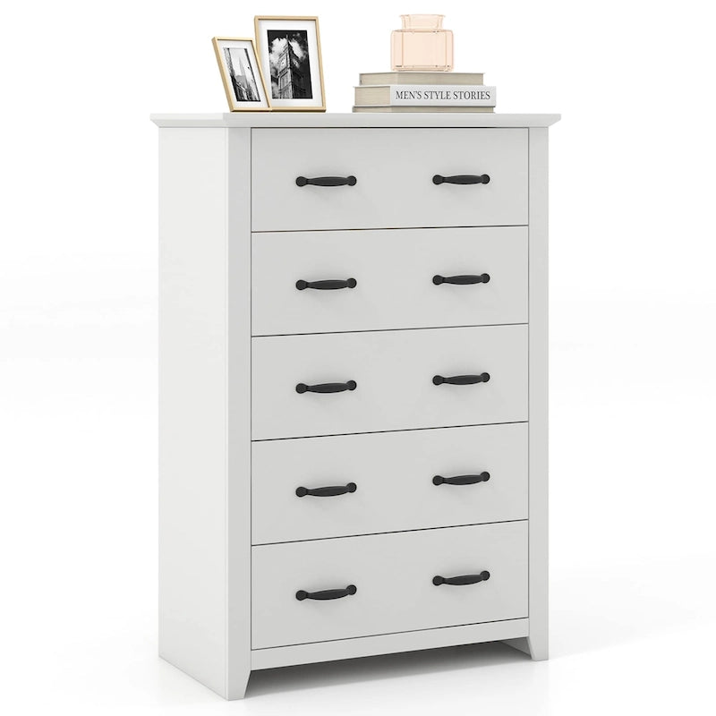 5 Drawer Chest Storage Dresser Tall Cabinet Organizer for Bedroom Hallway