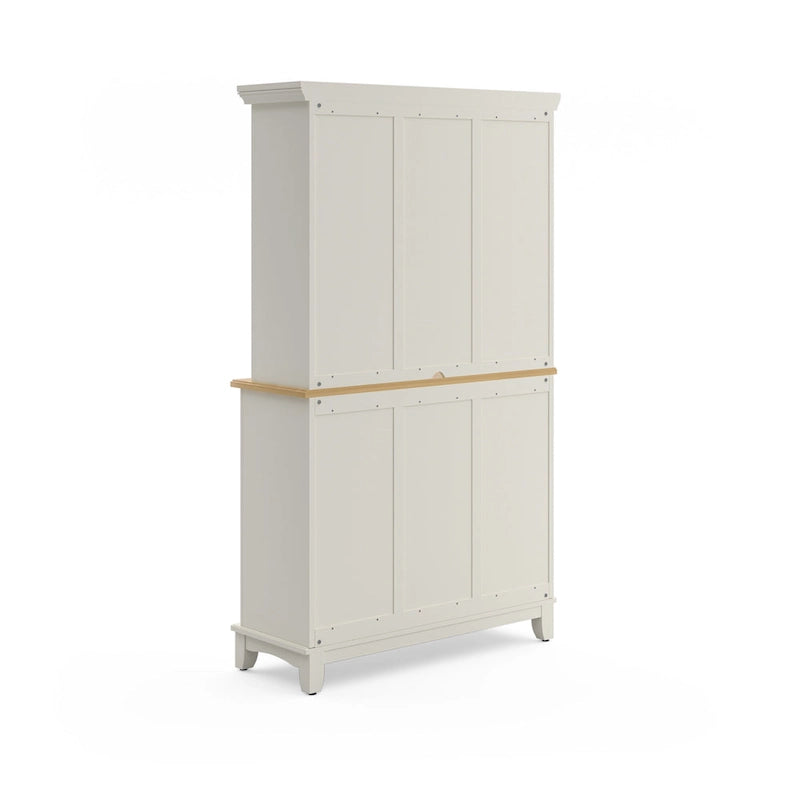 Off-White Server with Hutch & Wood Top