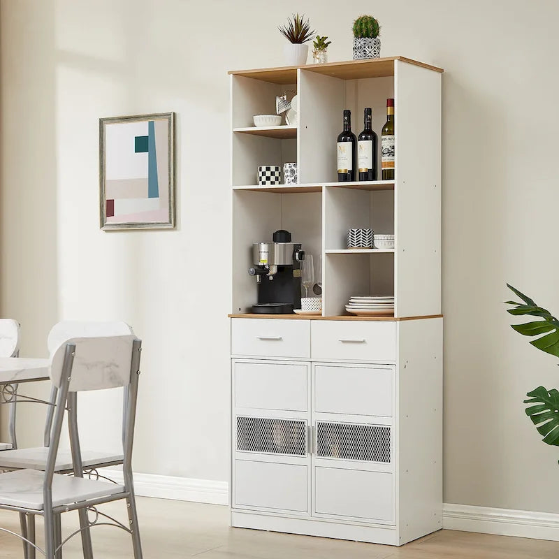 Pantry Buffet Cabinet Freestanding Kitchen Hutch Storage Cabinet Large Cupboard