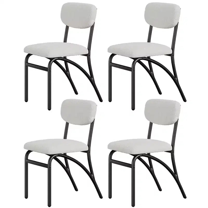 Upholstered Dining Chairs Set, Kitchen Chair with Padded Seat & Metal Legs, Comfy Armless Side Chairs for Living Dining Room Restaurant