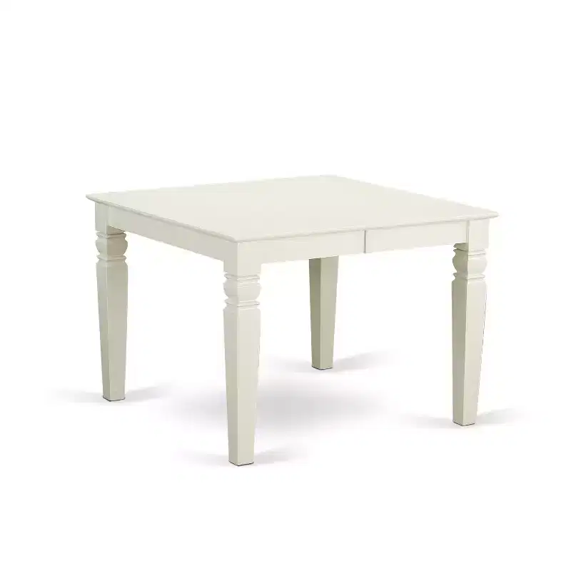 HomeStock Belmont 5 Pc Set With One Weston Table And 4 Faux Leather Seat Chairs, Linen White