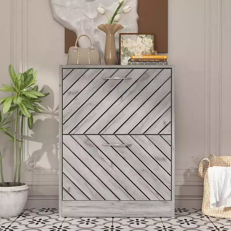 Famapy Entryway Shoe Cabinet With Flipped 2 Drawers