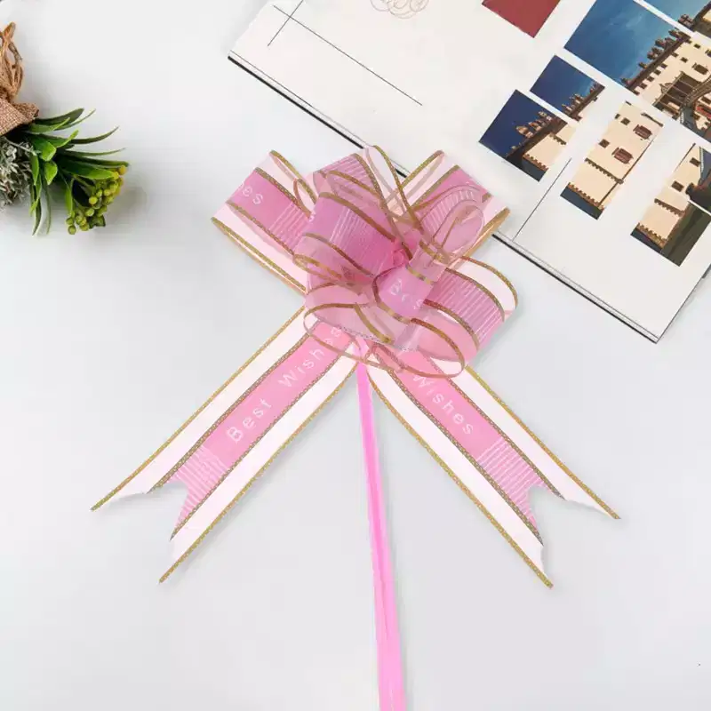 Unique Bargains Letter Voile Pull Ribbon Snow Yarn 29.92x1.89 10 Pcs