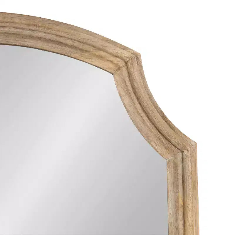 Kate & Laurel All Things Decor 23"x32" Carlow Wood Arched Mirror Natural
