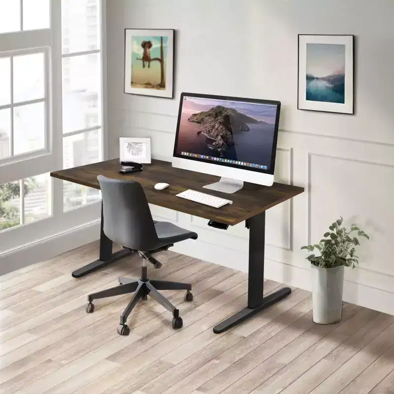Electric Sit-Stand Desk with Tabletop, Single Motor, 55