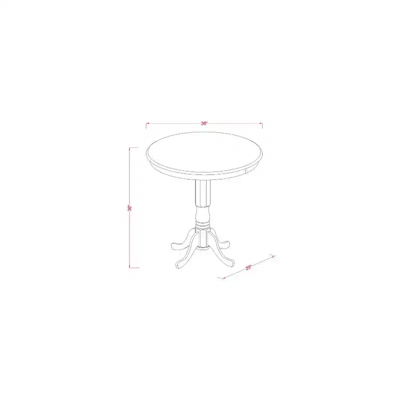 Kitchen Dinette Set 3 Piece Table & Chair Set - Round Pedestal Table & 4 Chairs