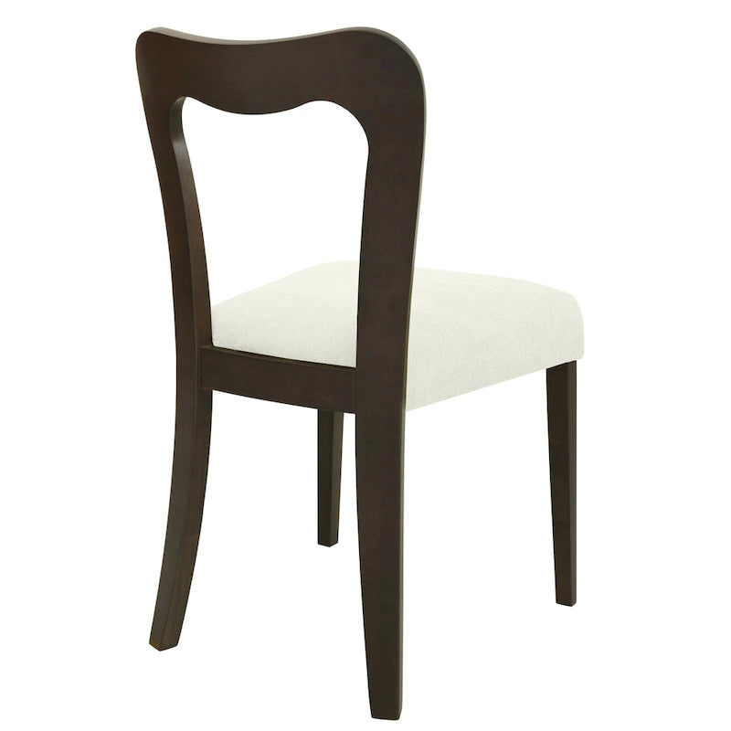 Modern Upholstered Dining Chair Set of 2 with Open-Back Design