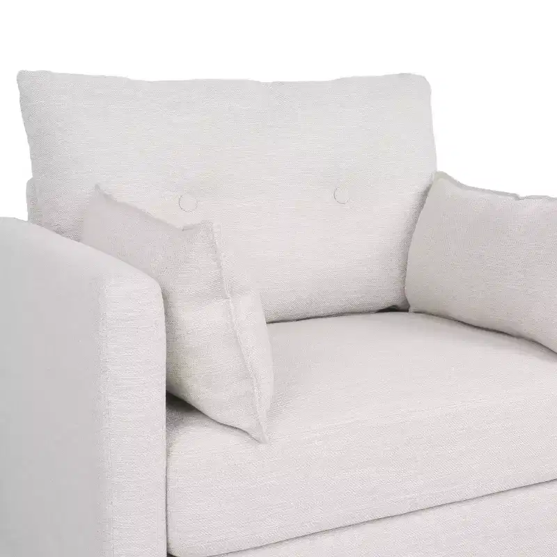 Christopher Knight Home Symonds Mid Century Modern Fabric Tufted Club Chair with Accent Pillows