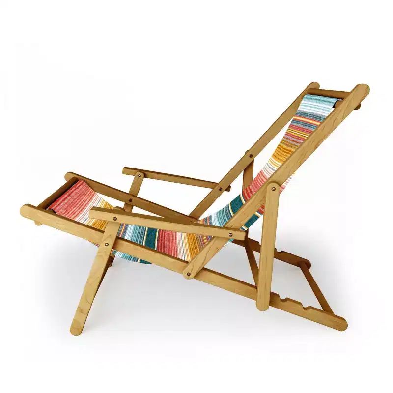 Little Arrow Design Co Serape Southwest Stripe Folding Lounge Chair - Deny Designs