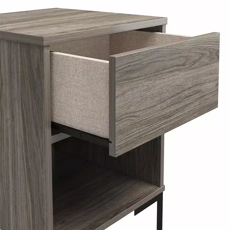 RealRooms Rolland Nightstand, Weathered Oak
