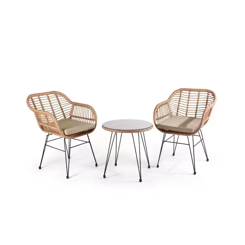 WestinTrends 3-Piece Wicker Outdoor Patio Conversation Set