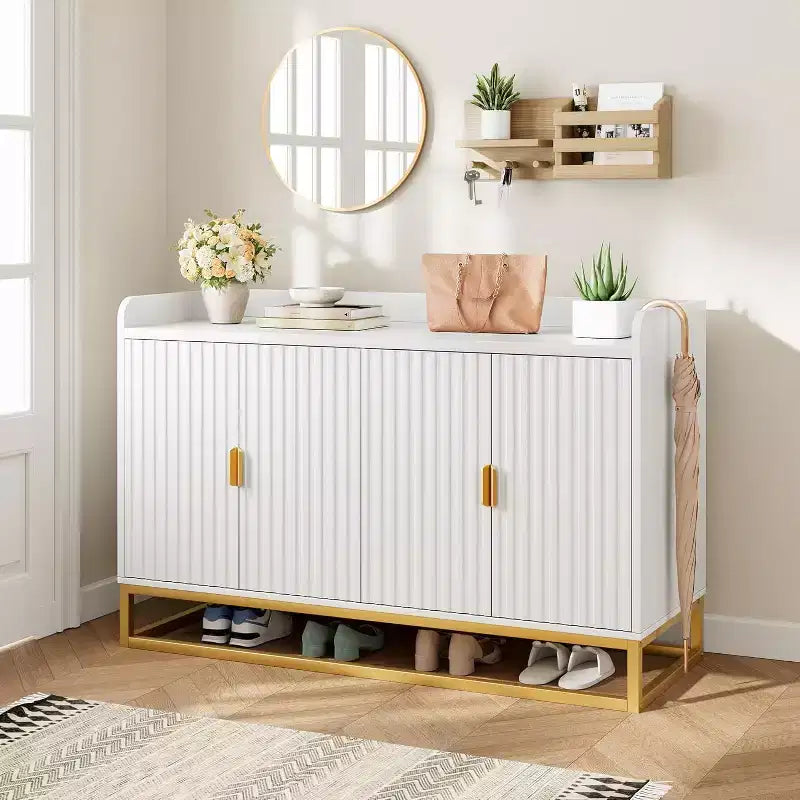 47.2 Sideboard Cabinet, Modern Kitchen Sideboard Adjustable Shelves, Media Console Buffet Cabinet with Doors for Living Room, Kitchen, Entryway