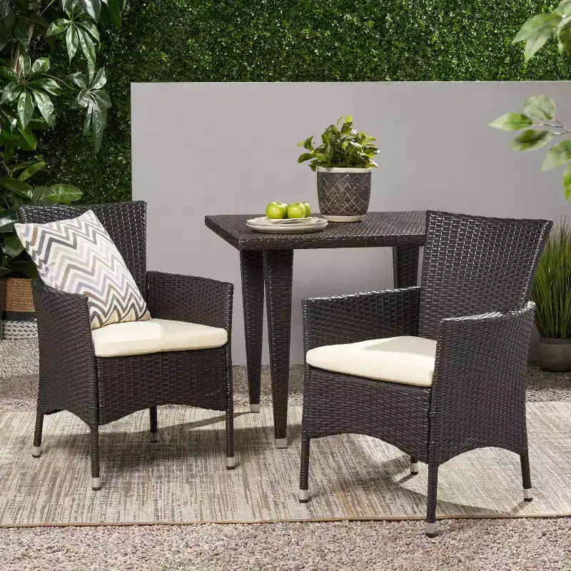 Christopher Knight Home Jocelyn Outdoor Wicker Dining Chairs with Cushion (Set of 2)