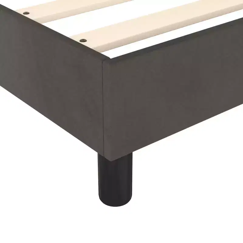Bed Frame Dark grey Velvet (100% polyester), Plywood, Engineered Wood
