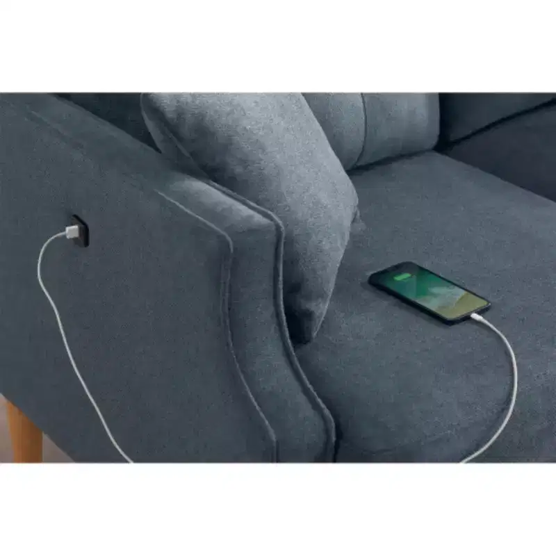Waterproof Polyester Double Sofa with USB Charging Convenience