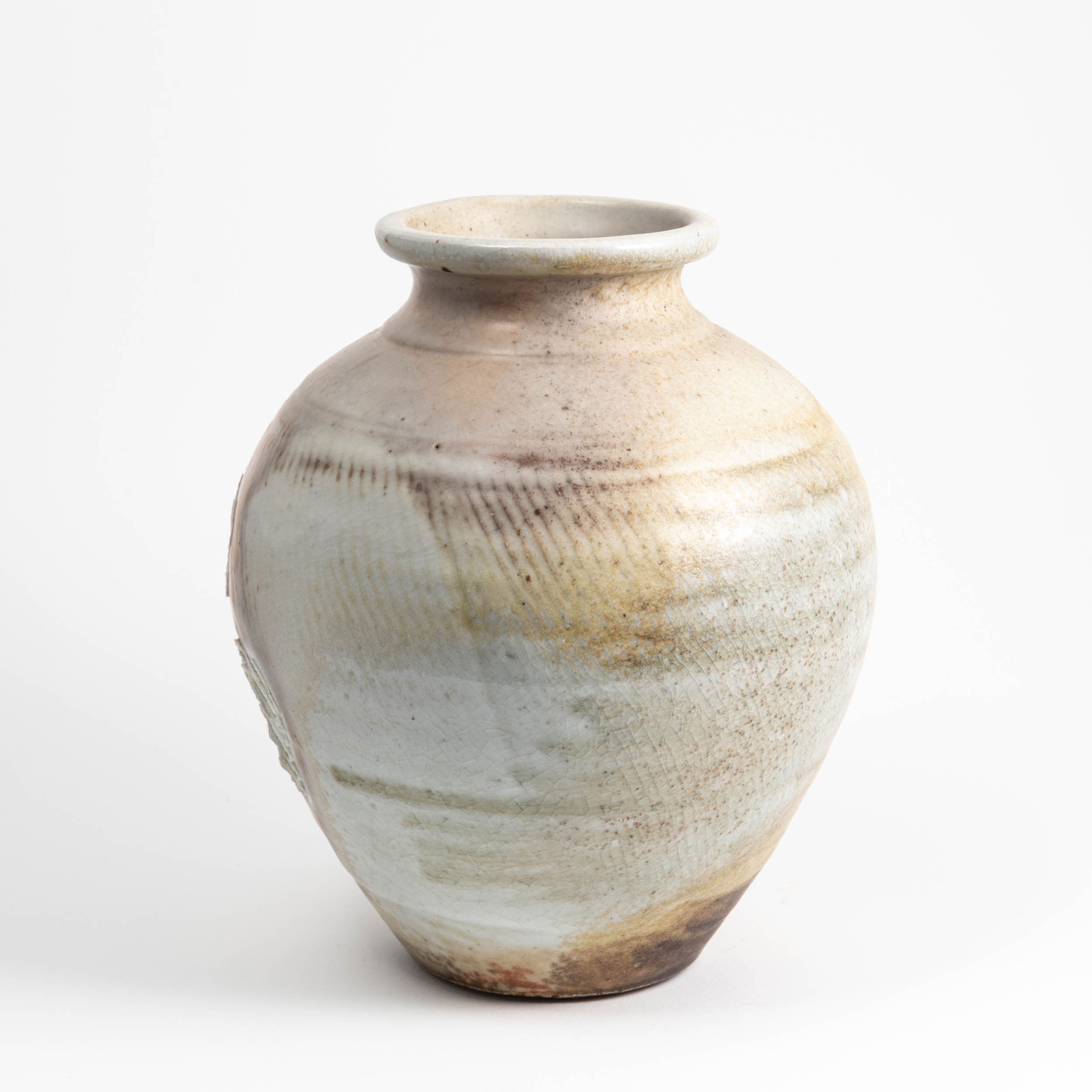 White Shino Textured Vase