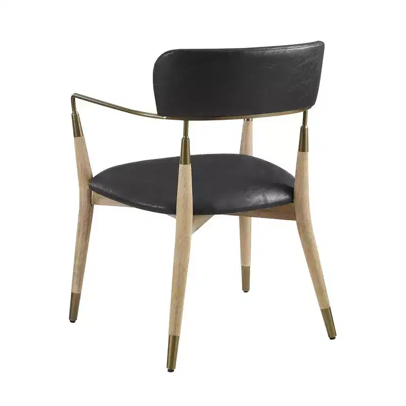 HOMLUX Set of 2 Upholstered Accent Dining Chairs Arm Rest Curved Backrest