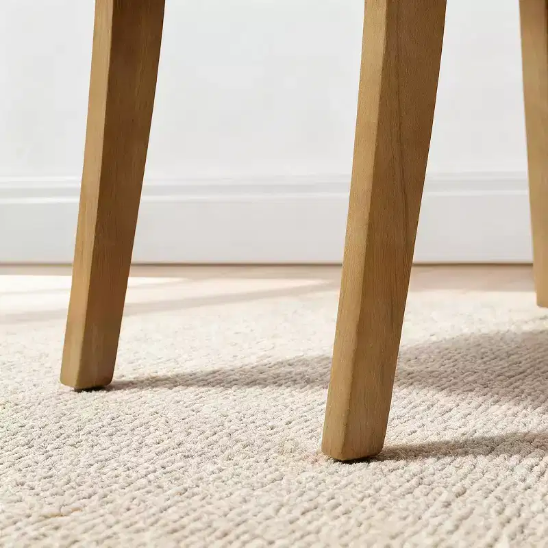 Modern Farmhouse Dining Chairs Set of 4, Upholstered Textured Woven Fabric Parsons Side Chairs with Solid Wood Legs - Panipeachy