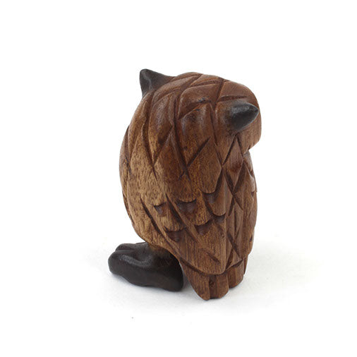 Small Carved Rain Tree Owl