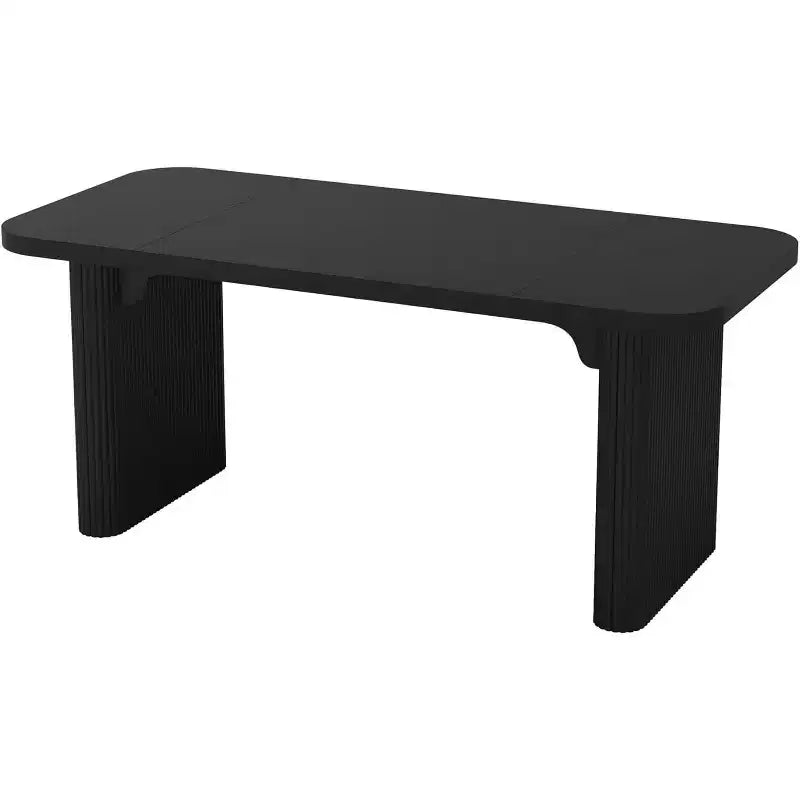 Lantine Modern Dining Table for 6 People, 62-Inch Wooden Kitchen Dinner Table with Double Robust Pedestal for Dining Room