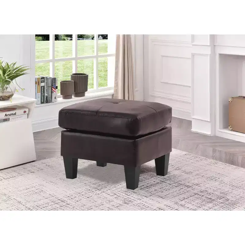 Passion Furniture Newbury Faux Leather Upholstered Ottoman