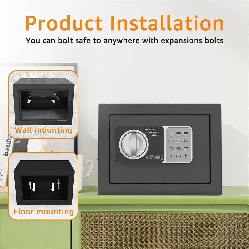 Small Electronic Digital Keypad Safe Box for Home Office Cabinet