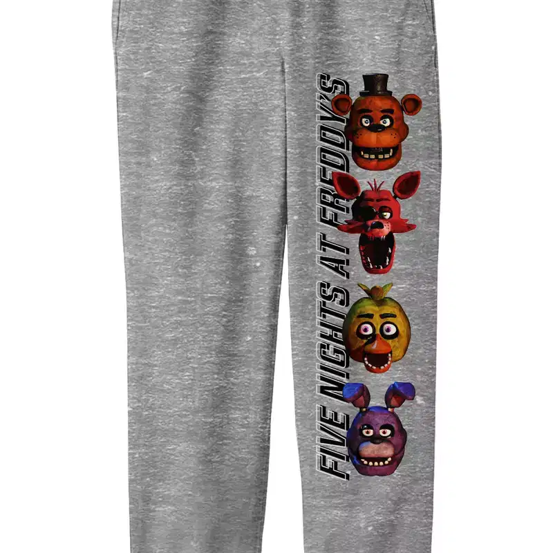 Five Nights at Freddy's Vertical Layout with Boxed Characters Youth Athletic Heather Gray Jogger Pants