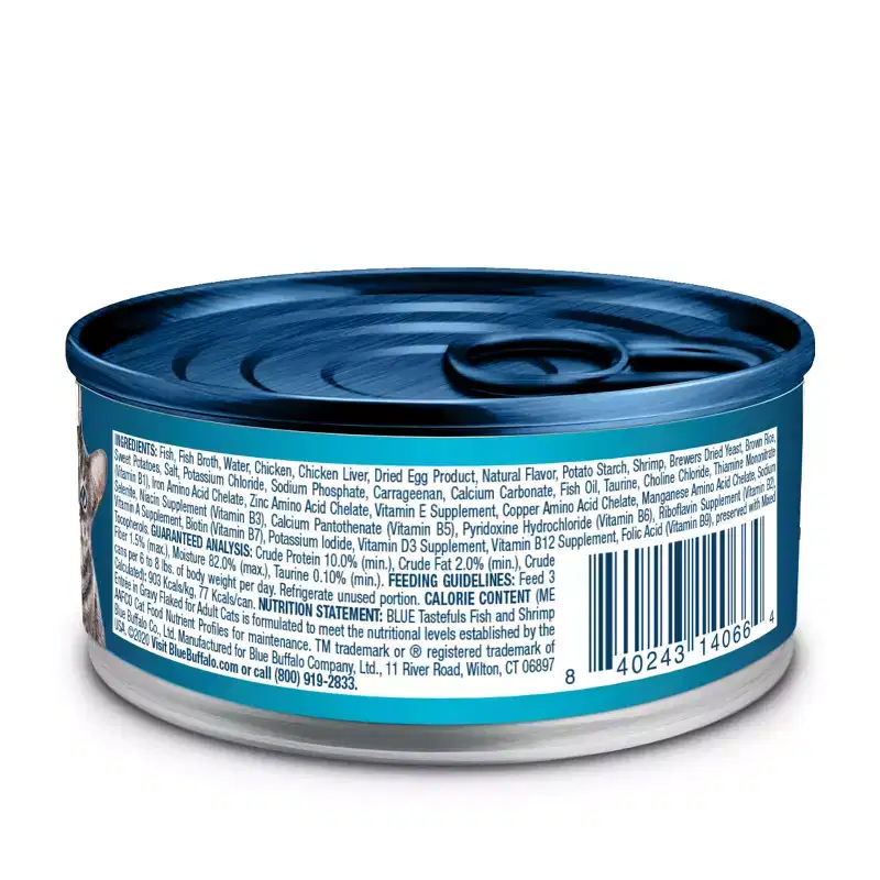 Blue Buffalo Tastefuls Adult Cat Fish and Shrimp Entree in Gravy Flaked Wet Cat Food - 3oz