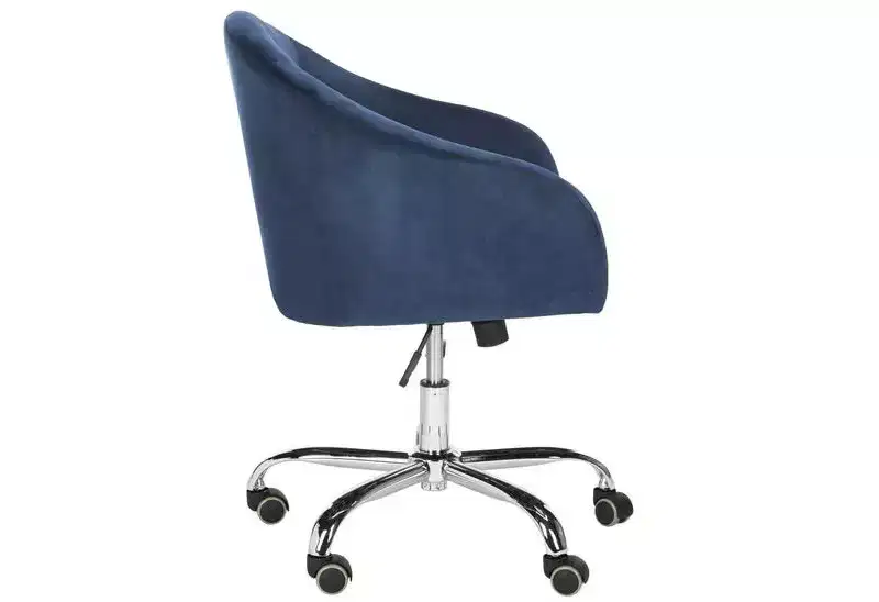 Amy Tufted Swivel Office Chair - Height Adjustable - OCH4500 - Navy/Chrome - Safavieh
